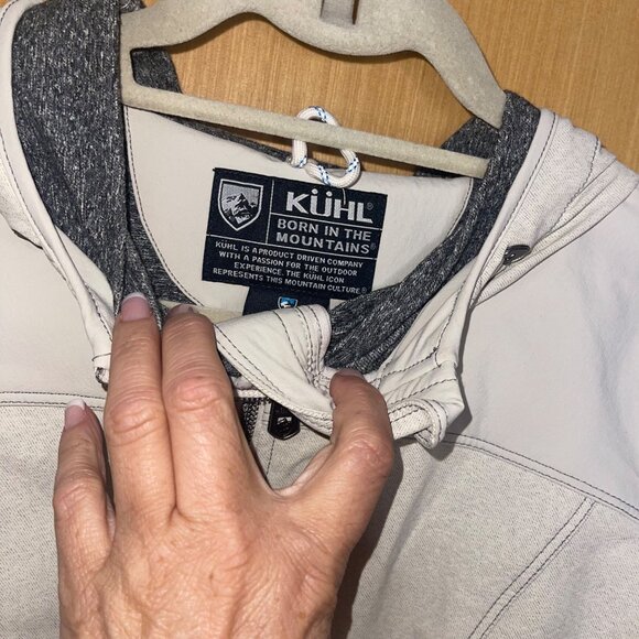 Kuhl Womens Trench Coat Size S Cream Softshell Two-tone Weave Performance - Picture 3 of 16